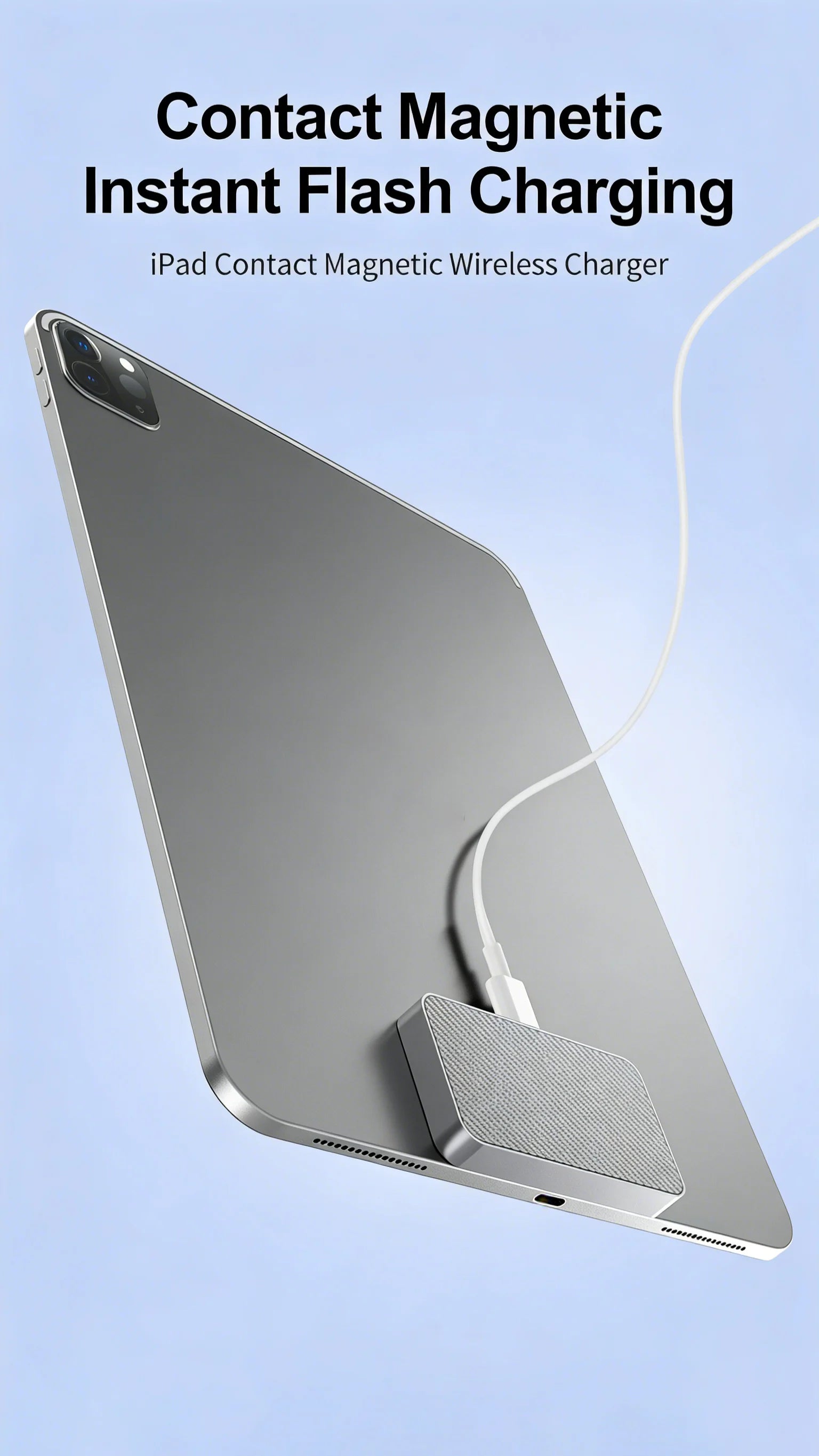 Magnetic Wireless Charger for iPad Pro 11/12/13 inches& iPad Air6/718W Fast Charging Smart Connector Alloy Wireless Charging Pad