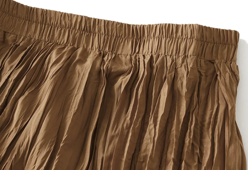 Fashion Pleated A-line Skirts for Women Casual Saia Midi Harajuku Long Skirt Jupe Femme Vintage Streetwear Faldas Woman Clothes