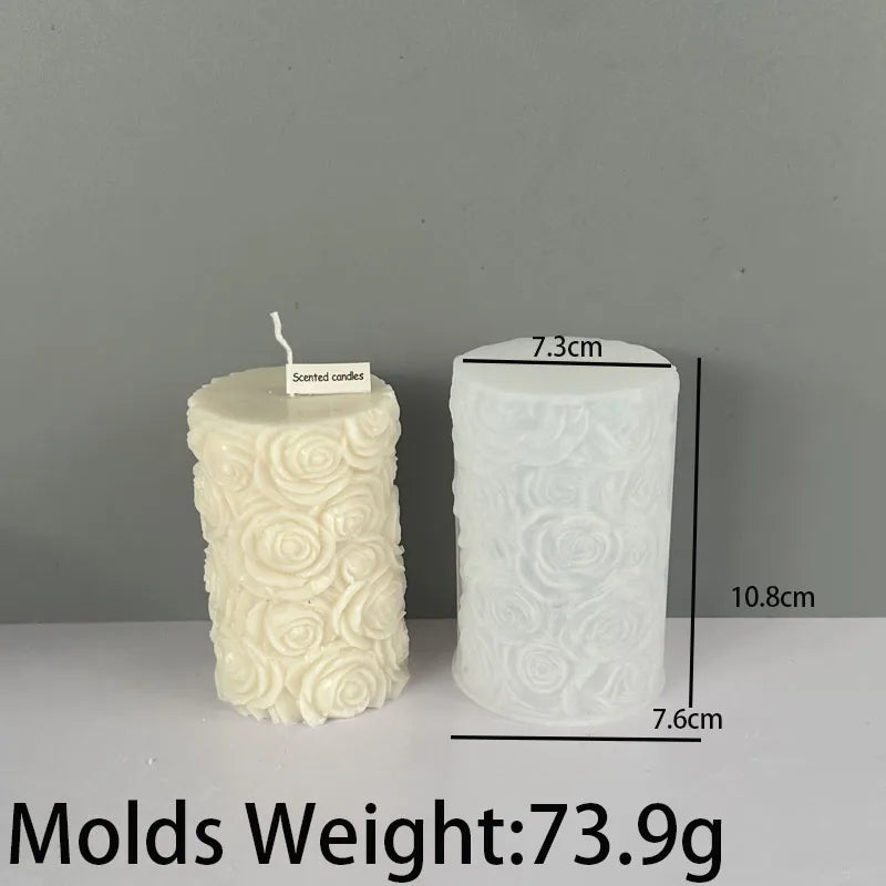 Flower Butterfly Columnar Silicone Candle Mold DIY Waves Soap Resin Plaster Making Tool Geometry Chocolate Mould Home Decor Gift