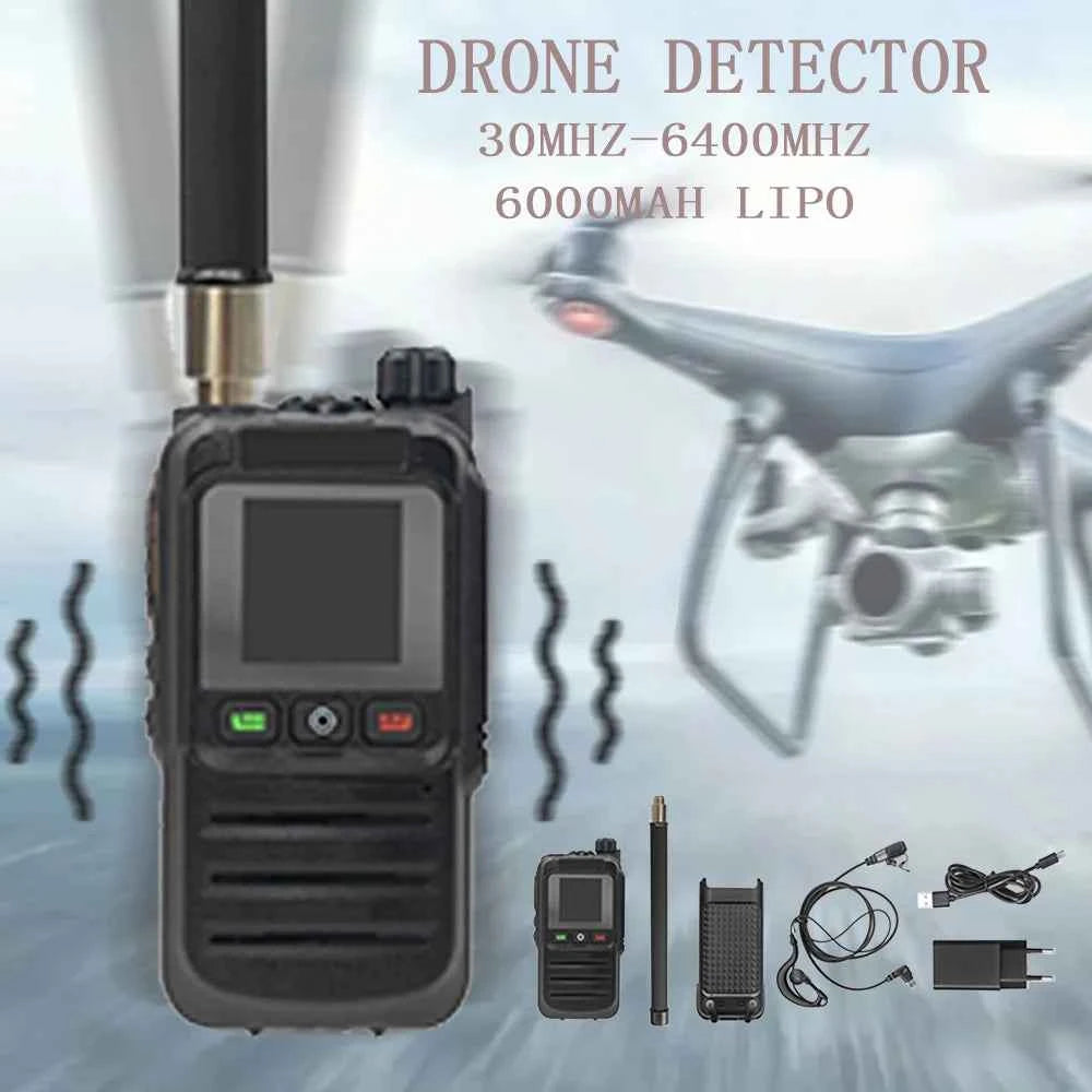 1-2km Drone Warning Equipment with 30-6400MHz Broadband Detection Supporting FPV Drone for DJI Road Communication