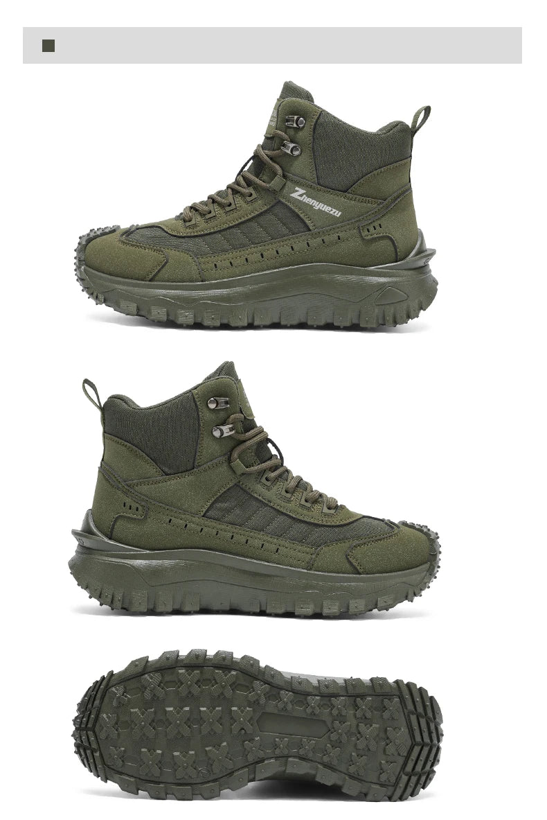 2026 New Outdoor Boots Men's High Top Thick Bottom Tactical Shoes Large Size 47 Hiking Sports Workwear Shoes 48 Casual Style