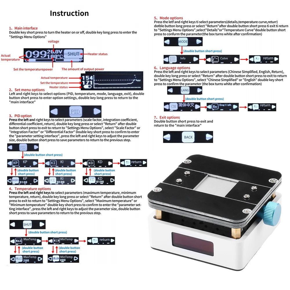 Digital Preheating Rework Station PCB SMD Welding Heating Plate Glue Removal Platform Constant Temperature Soldering Station