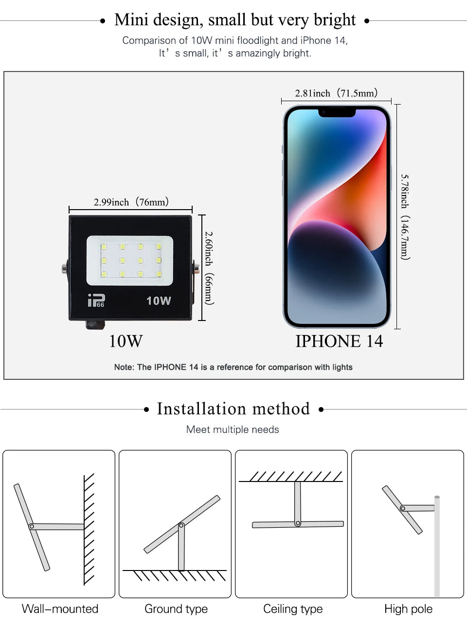 LED Flood Light Spotlight AC220V 100W 200W IP66 Waterproof LED Black Shell Garden Street Gate Wall Floodlights