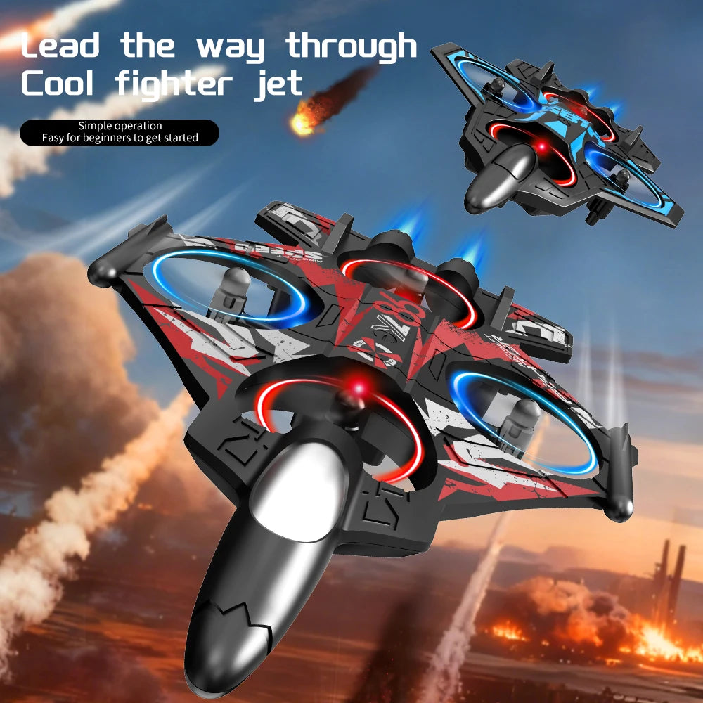 YL86 RC Plane Helicopter Three speed switching Aircraft Rolling at 360 °Fighter Hover at fixed height RC Drone Toys