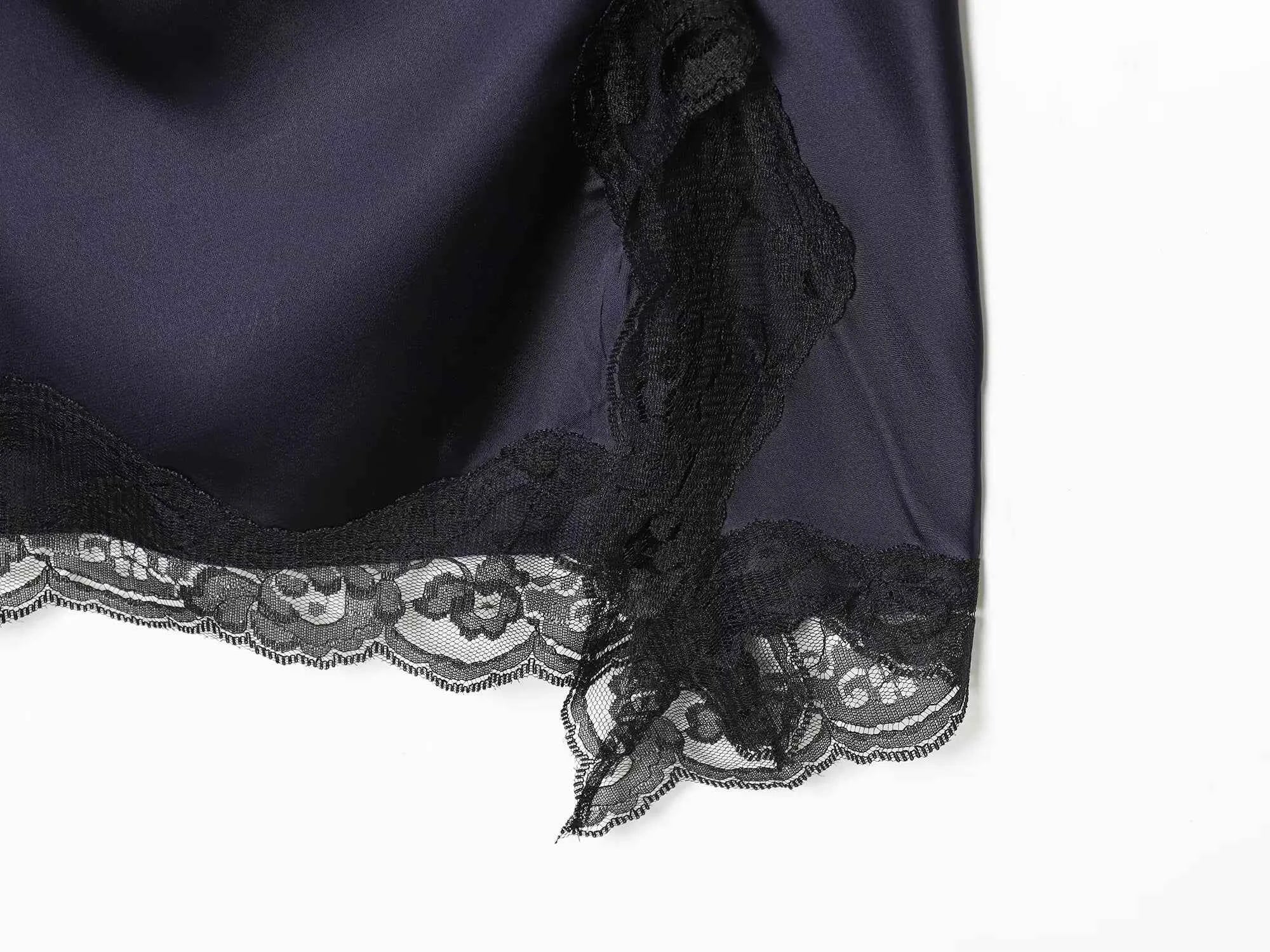 BSAY Satin dresses women's clothing fashion back zip hem lace patchwork slit sexy nightclub mini dress chic French Evening