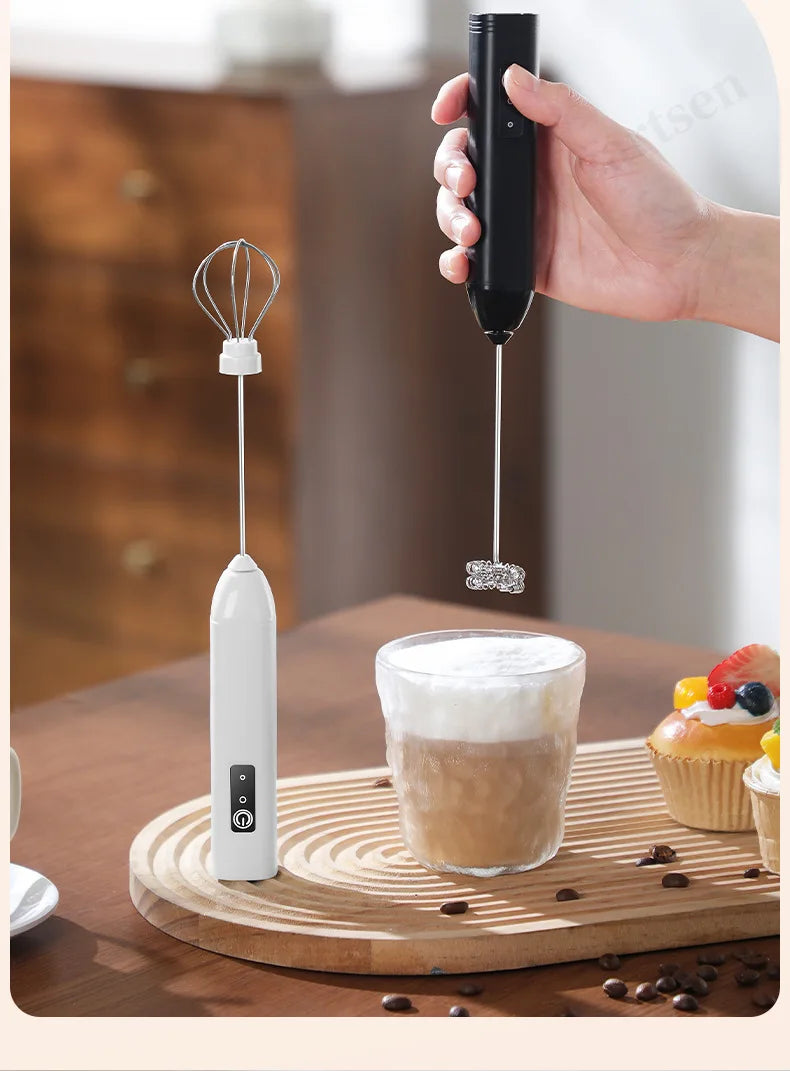Coffee Frother/MILK Whisk+Egg Beater MINI Food Blender USB Rechargeable Handheld  Espresso Tools