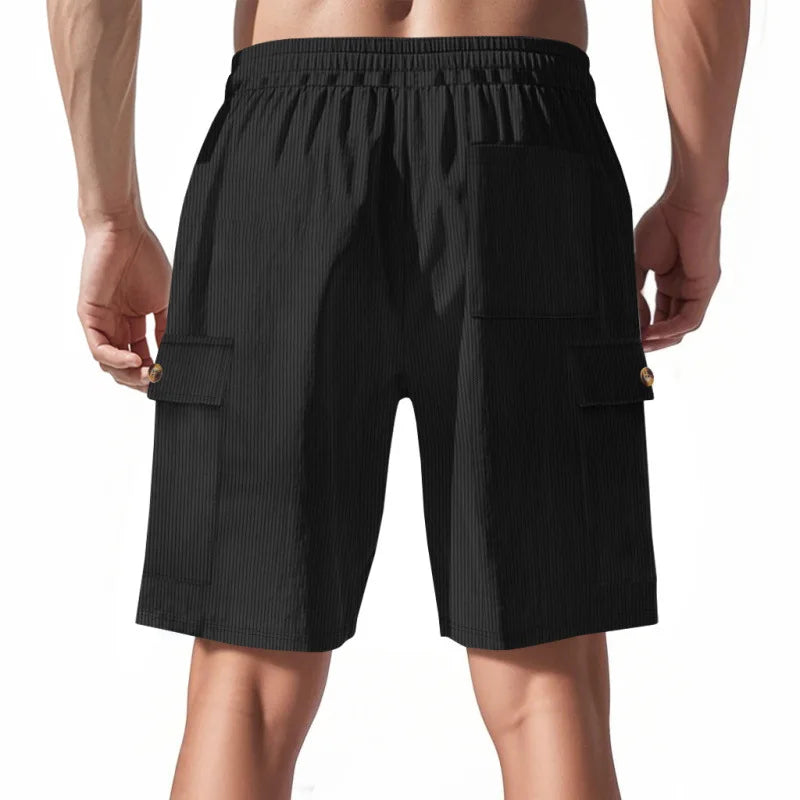 American Men's Heavy Loose Four Seasons Hip Hop Casual Sports Running Corduroy Tooling Shorts