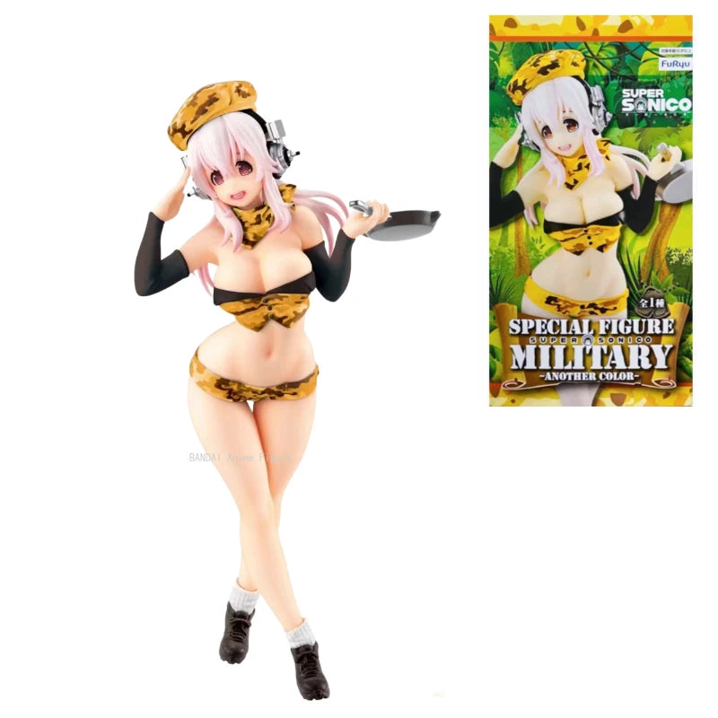 In Stock 100% Original Genuine FuRyu 18cm Super Sonico PVC Anime Collection Cute Models Doll Collectible Toys Birthday Gift