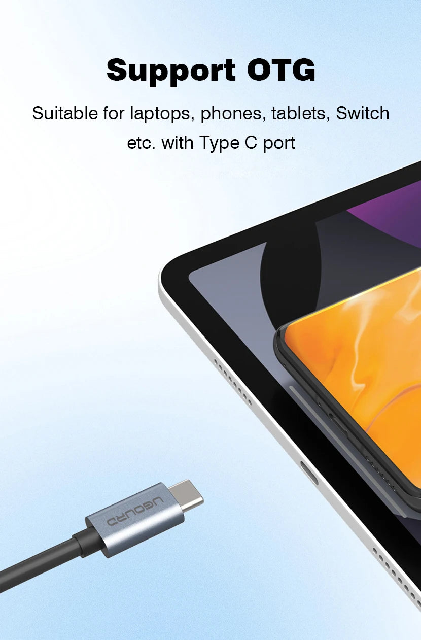 UGOURD 100Mbps 1000Mbps USB C Ethernet Adapter with Charge 100W USB3.0 2.5 Gigabit Network Card USB to RJ45 Lan Cable Converter
