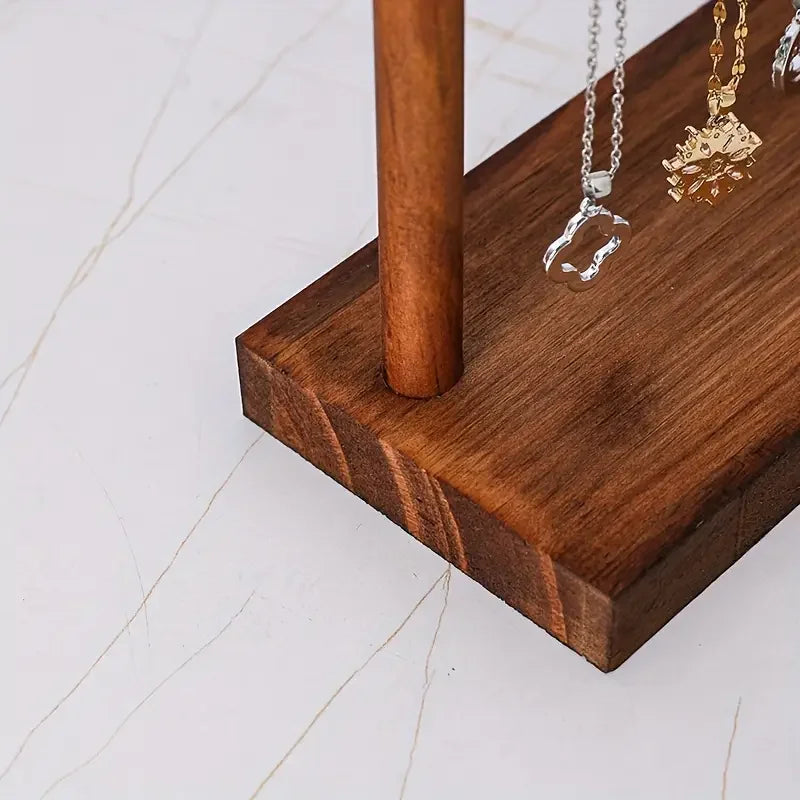 12/18 Hook Jewelry Organizer Display Stand Wood Necklace Hanging Countertop Rack For Earrings Bracelets Showcase Storage Rack