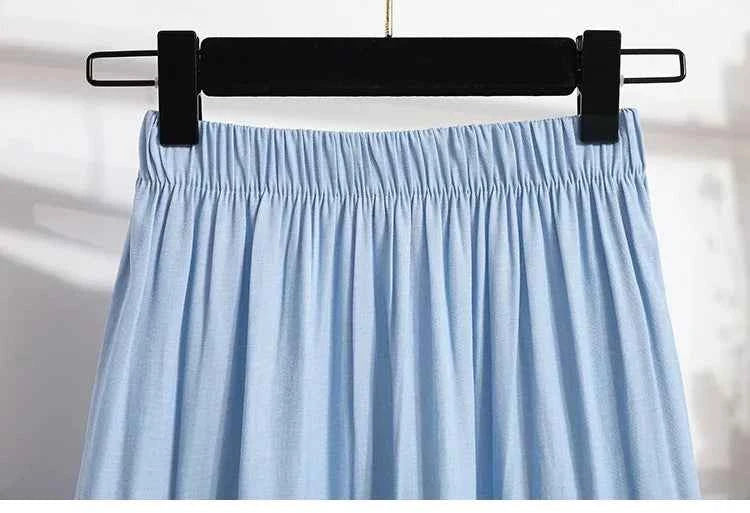 Spring Summer Women Skirts Vintage High Waist Elastic Patchwork White Black Chic Long Cake A-line Skirt