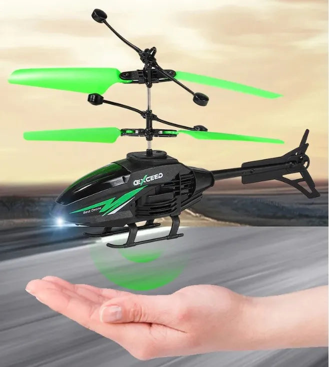 RC Helicopter 2CH Induction Remote Control Floating Airplane Gesture Control Aircraft Suspension Quadcopter with LED Kid Gift