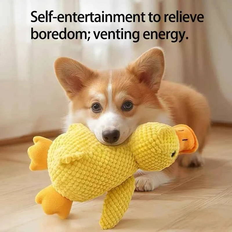 Plush Duck Dog Toy – Squeaky, Bite-Resistant Chew Play
