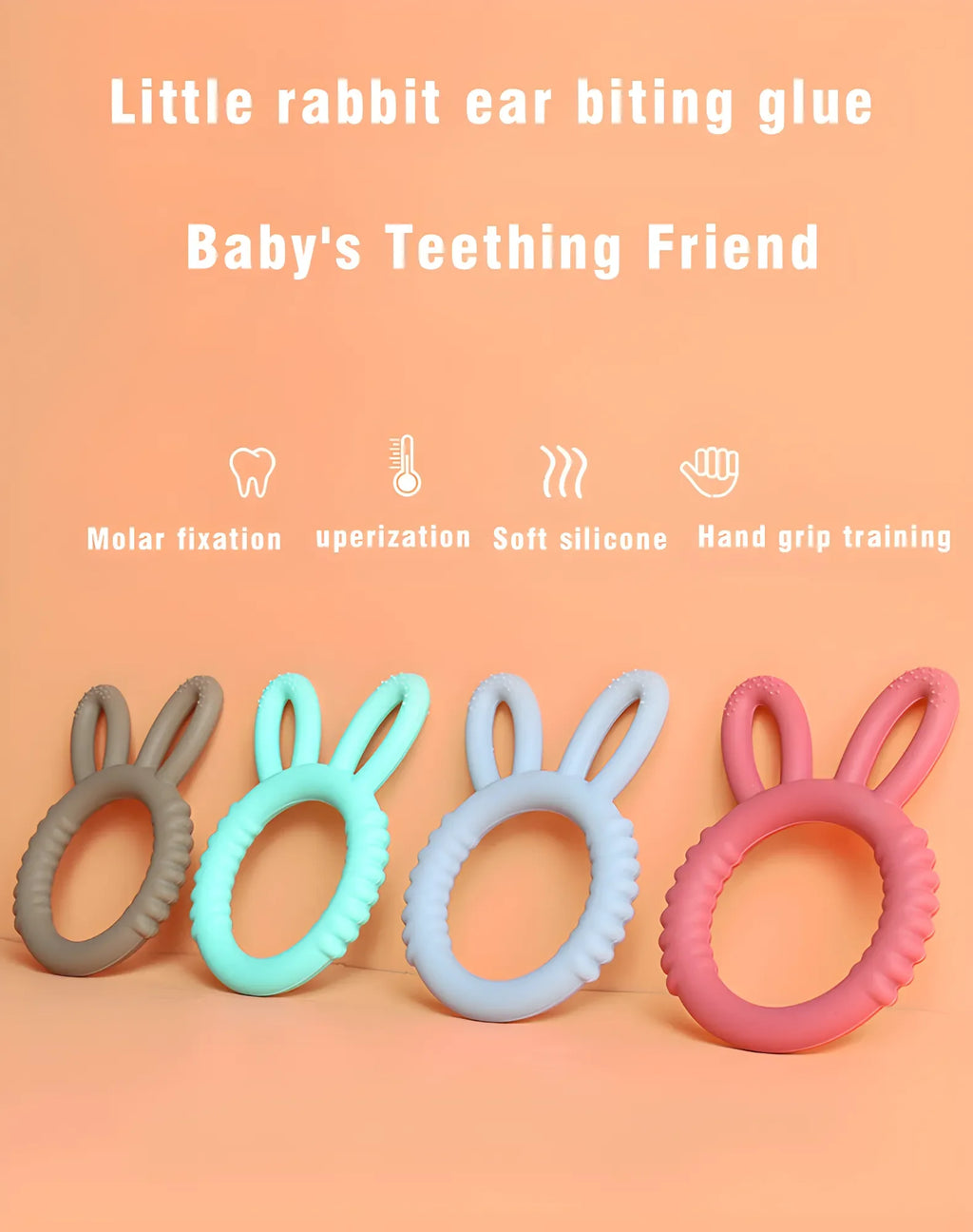 Baby Silicone Teether Bunny Baby Pacifier Bite Happy Children Teething Toys Maternity & Baby Products