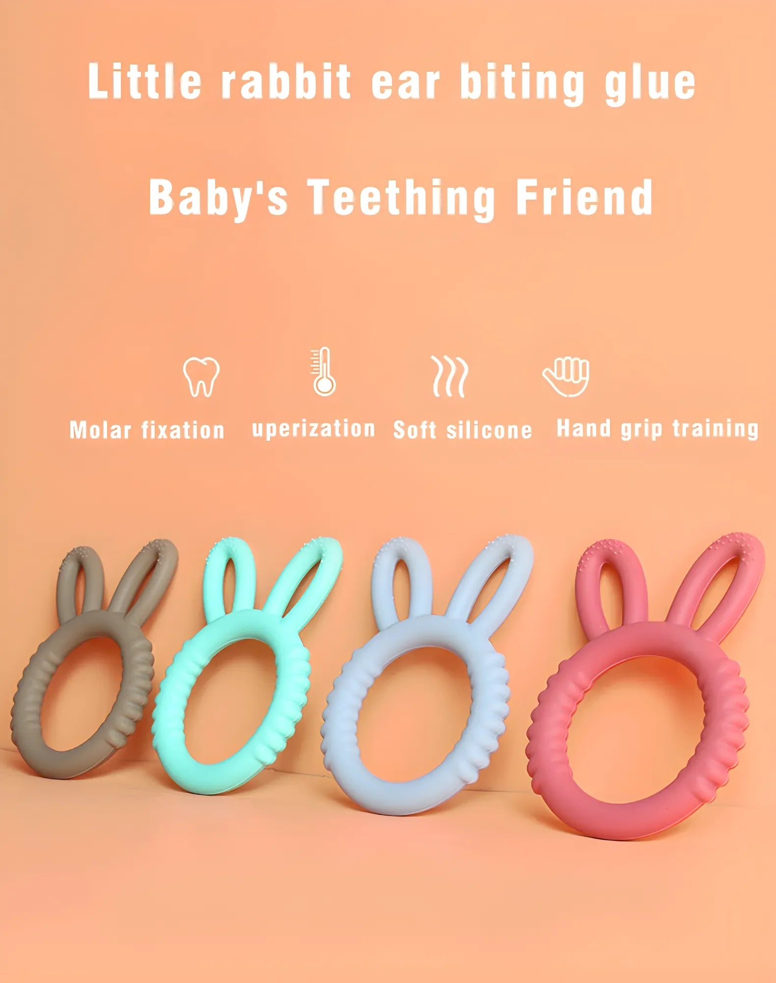 Baby Silicone Teether Bunny Baby Pacifier Bite Happy Children Teething Toys Maternity & Baby Products