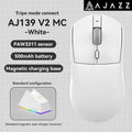 Souris de jeu sans fil AJAZZ AJ139 V2 MC PAW3311 RGB, station de charge magnétique, souris macro Bluetooth 12000-24000 DPI pour joueurs PC