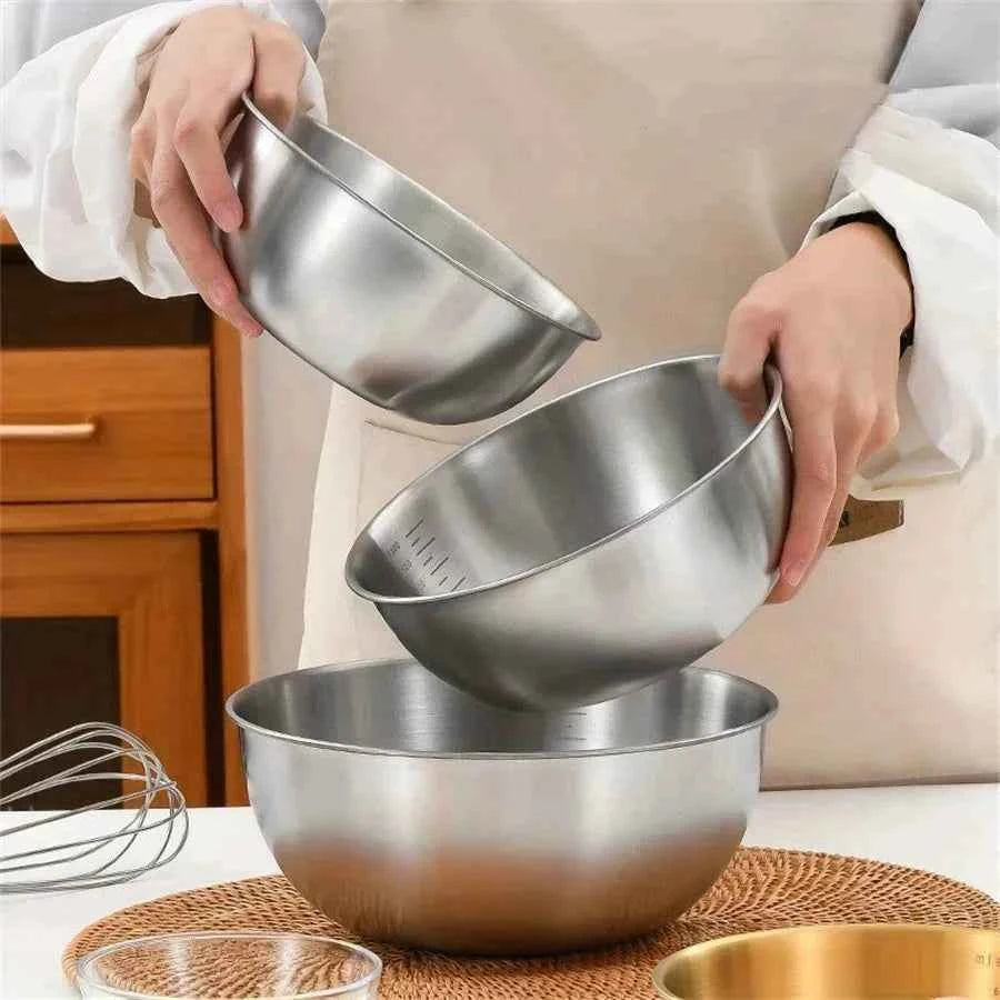 Clearance_Multi Functional Stainless Steel Vegetable Bowl, Egg Mixing Bowl, Drain Basket, Soup Basin, Kitchen Cooking And Storag