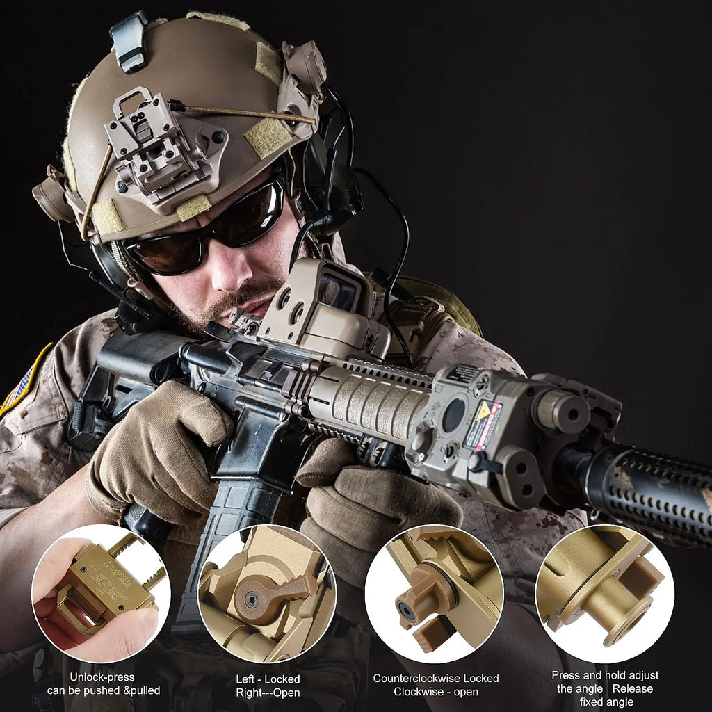 BOOIU New L4G24 NVG Tactical Helmet Mount Metal/Nylon Holder Bracket For PVS15/18  Goggles Night Vision Stent Helmet Accessories