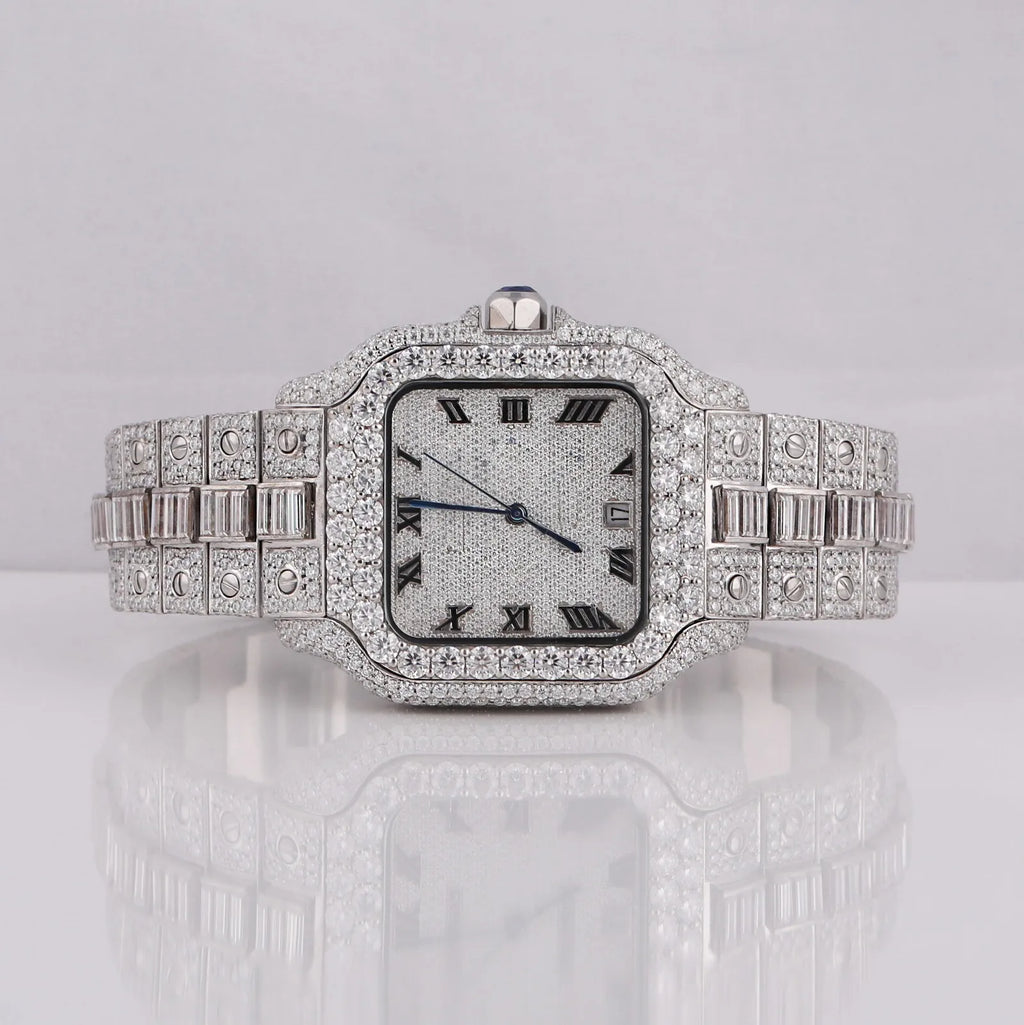 Top Quality Round Shape Full Rose Gold Diamond Watch for Wedding and Partywear Men's Quartz Watch Available at Affordable Price