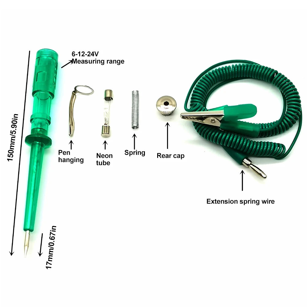 High Quality Auto Circuit Tester Truck Voltage Tester Circuit DC 6-24V Auto Circuit Tester Auto Diagnostic Probe Test Pen