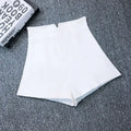 White Black Stretch Suit Shorts Women New Mini Short Femme High Waist Shorts Women Hotpants Elegant Wide Leg Summer Shorts C5378