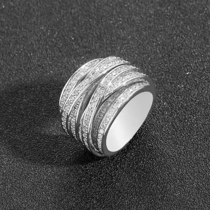 Premium Quality 18k Gold Plated Luxury Diamond Hip Hop Ring for Men's Streetwear Fashion Parties and Special Occasions