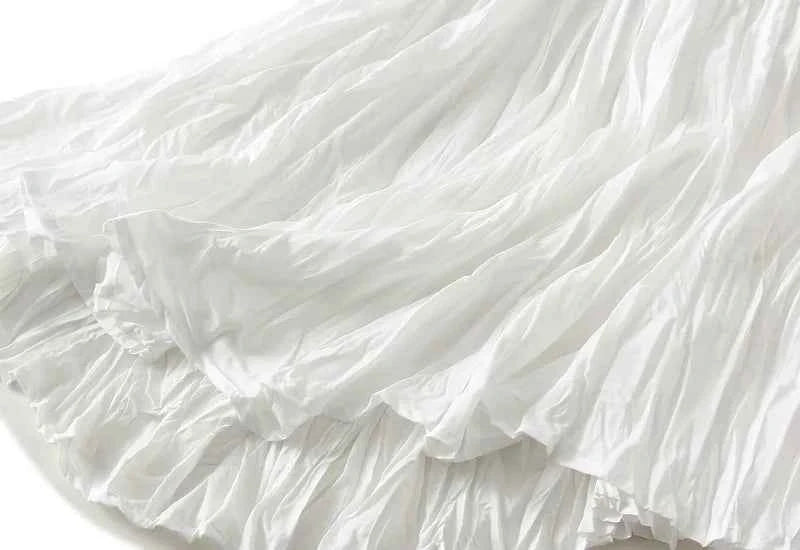 Light Luxury Irregular Slimming Pleated  A-line Skirt for Women High Waist Solid Color Loose Fashion Skirts Casual  Spring New