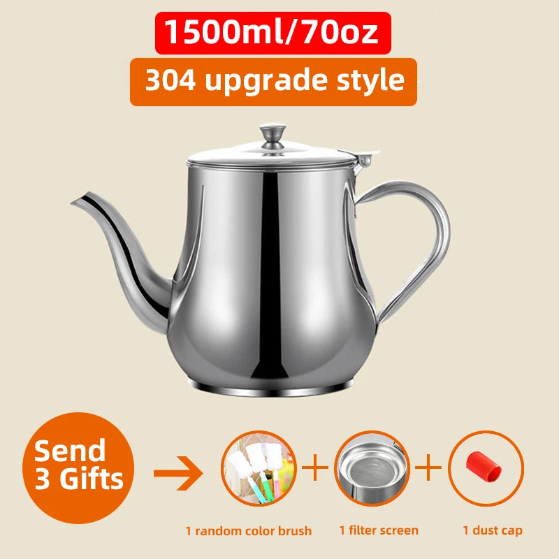 Stainless Steel Oil Strainer Pot Container Jug Storage Can With Filter Cooking Oil Pot For Kitchen Household Tools