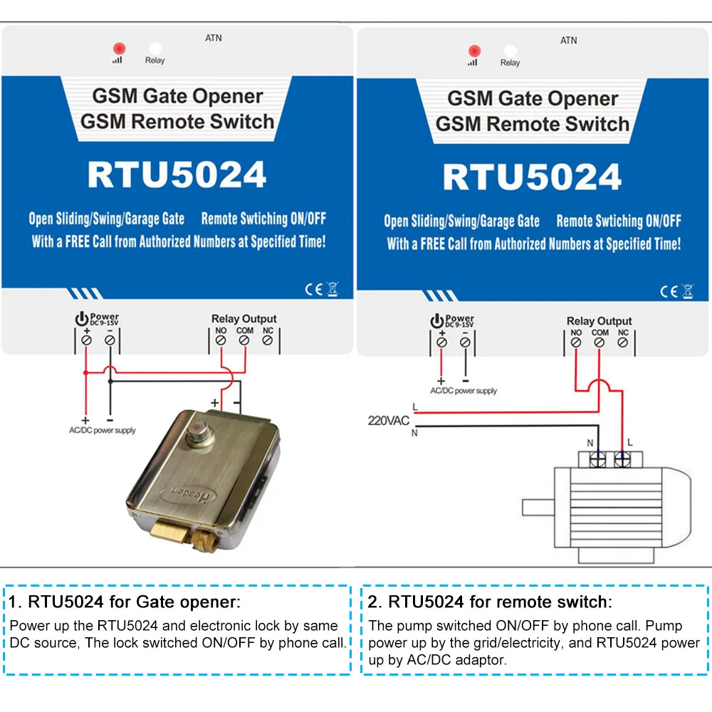 Gate Opener Kit GSM Door Gate Opener Remote On/Off Switch Free Call SMS Command Support 850/900/1800/1900MHz