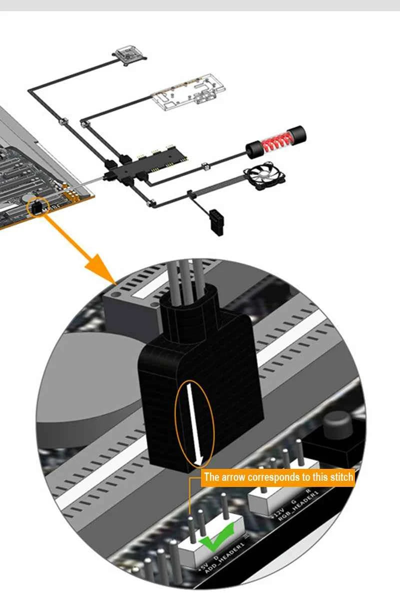 Sync Motherboard Cable 4PIN 12V RGB 3PIN 5V ARGB 1 to 2/1 to 3/1 to 4/1to 5 Extension line
