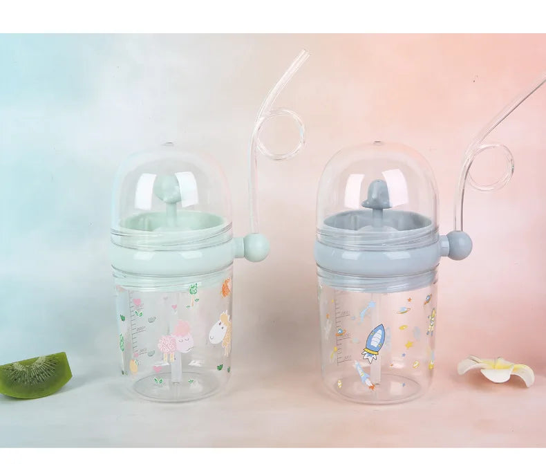 Water Bottles Children Whale Squirting Cup Dolphin Goldfish Prevent Falling Bottle Drinkware Kitchen Dining Bar Home