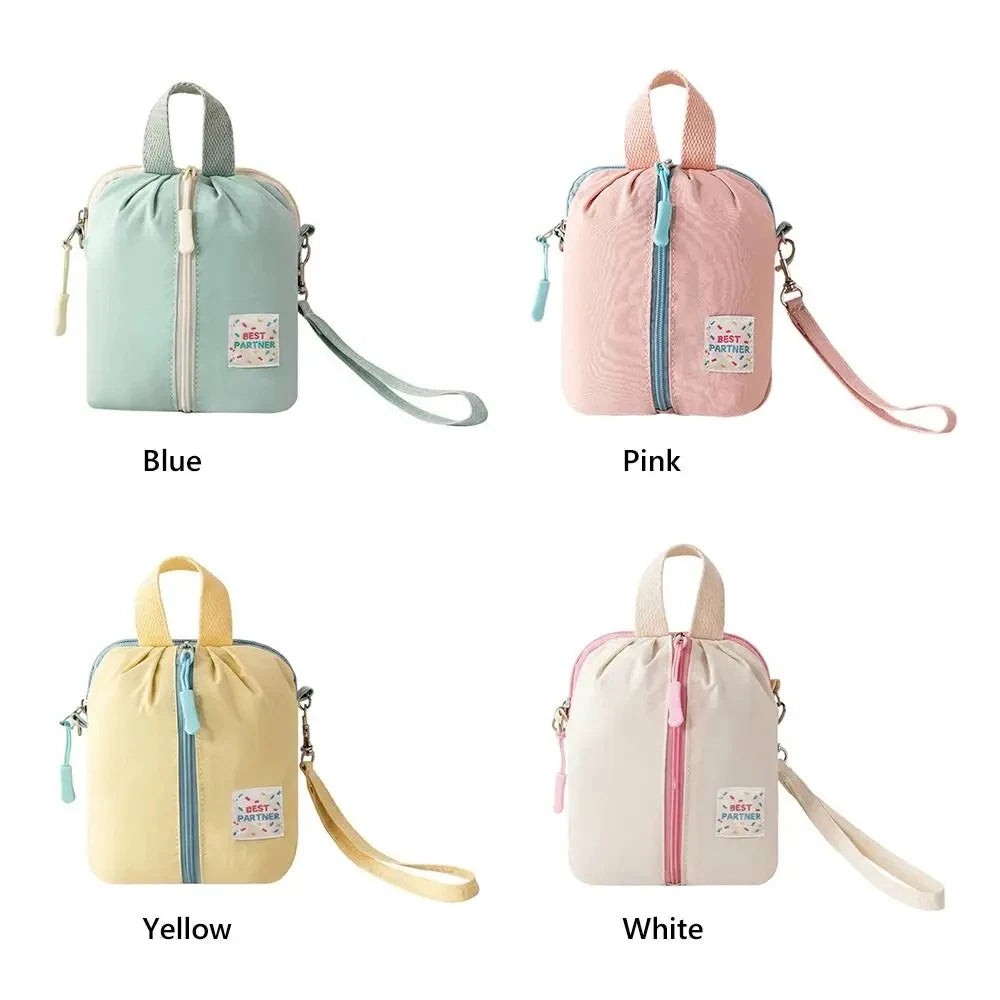 Portable Small Sanitary Napkin Storage Bag Macaron Travel Toiletry Cosmetic Case Makeup Organizer Versatile