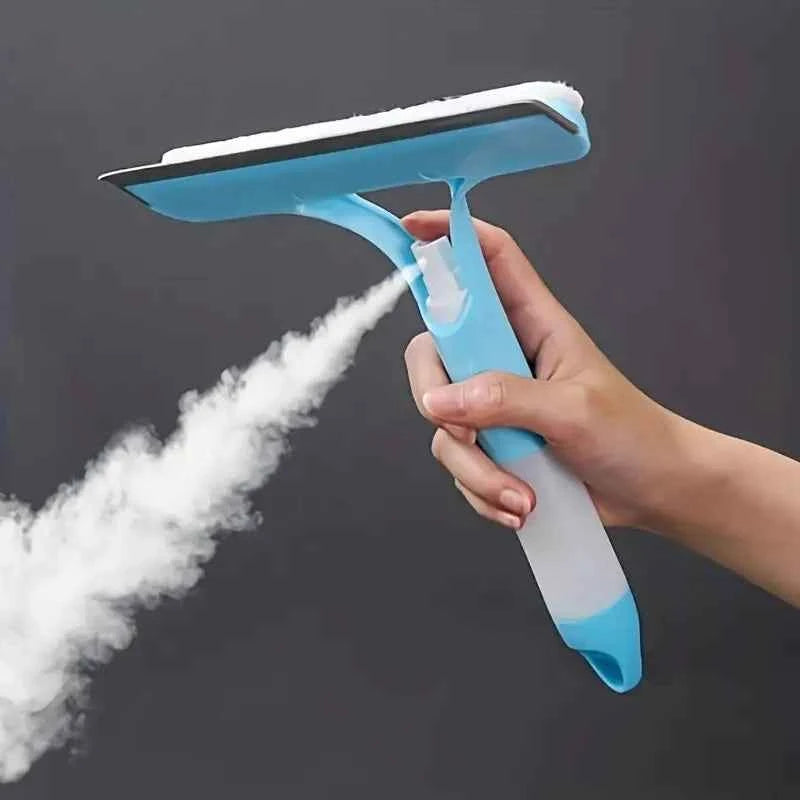 3-in-1 Glass Cleaning Squeegee With Built-In Spray Bottle