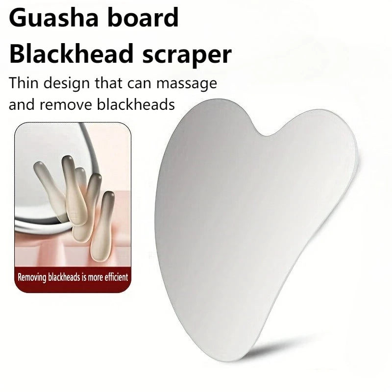 Stainless Steel Facial Thin Gua Sha Tool Ergonomic Design for Improved Blood Circulation & Wrinkles Durable Skincare Tool