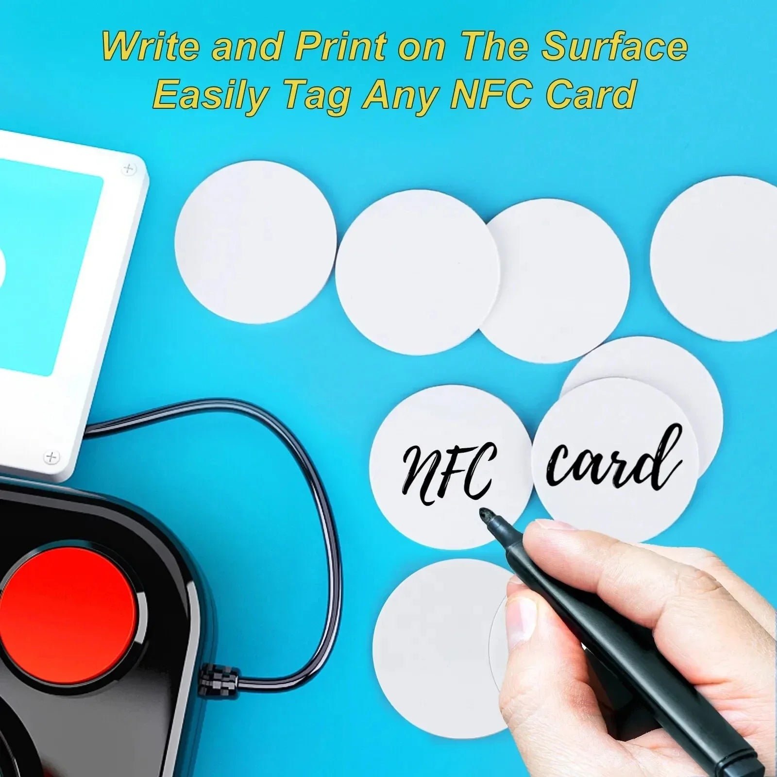 NFC Ntag215 13.56MHz NFC Coin Bonding Card Badge ISO/EC14443A 25mm Waterproof PVC 215 Electronic Tags