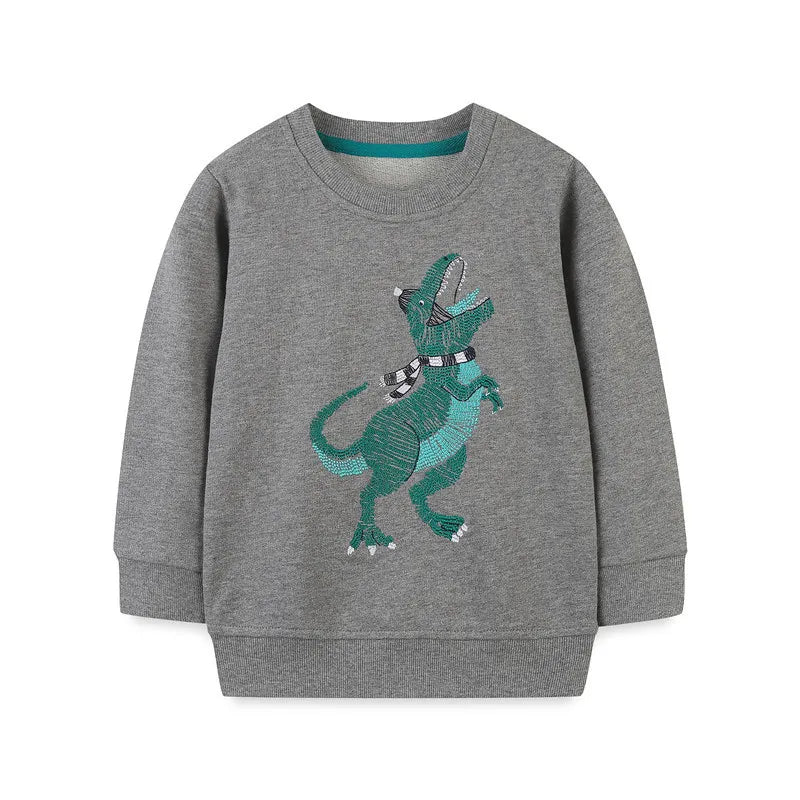Jumping Meters Autumn Spring Children's Sweatshirts With Animals Print Hot Selling Sport Kids Fashion Shirts Tops