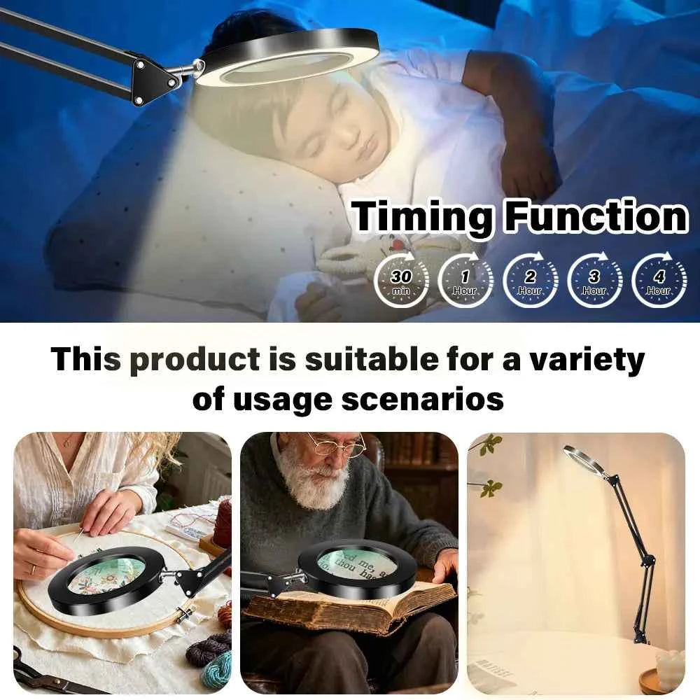 72LED 8X/10X NEW Illuminated Magnifier USB 3 Colors LED Magnifying Glass for Soldering Iron Repair/Table Lamp/Skincare Beauty