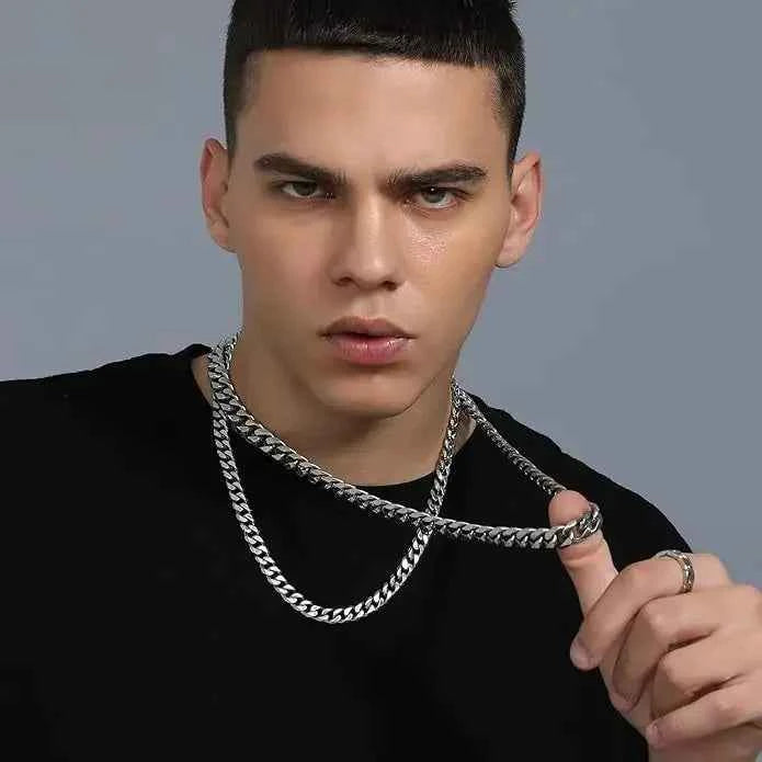 3.5-7MM Wide Stainless Steel Necklaces For Men Punk Cuban Link Chain Choker Women Hip Hop Fashion Party Jewelry Accessories