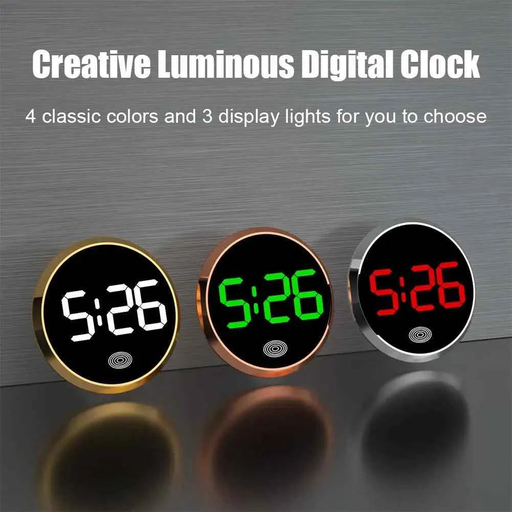 LED Car Clock Luminous Automobiles Internal Stick-On Mini Digital Clocks Auto Ornament Car Accessories