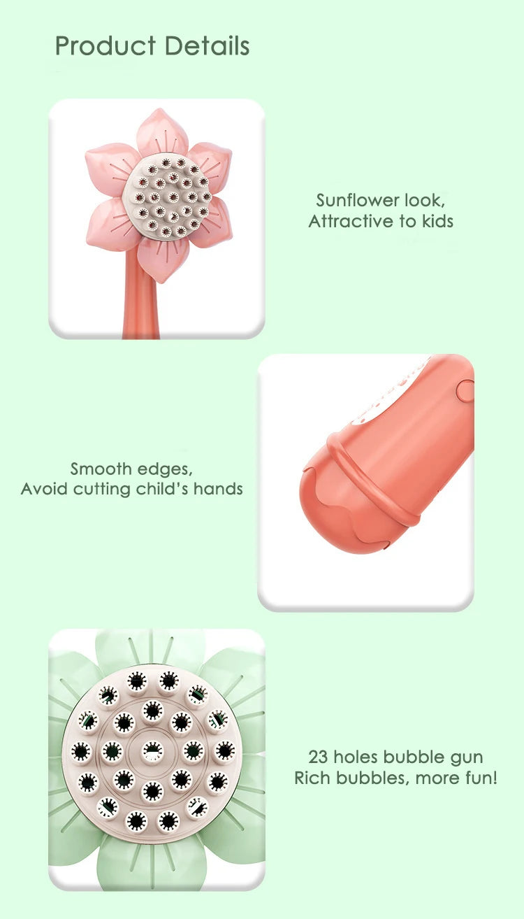 2026 Kids Bubble Gun 23 Holes Blowing Machine Soap Blower Gun Outdoor Party Game for Boys And Girls Children's Gift