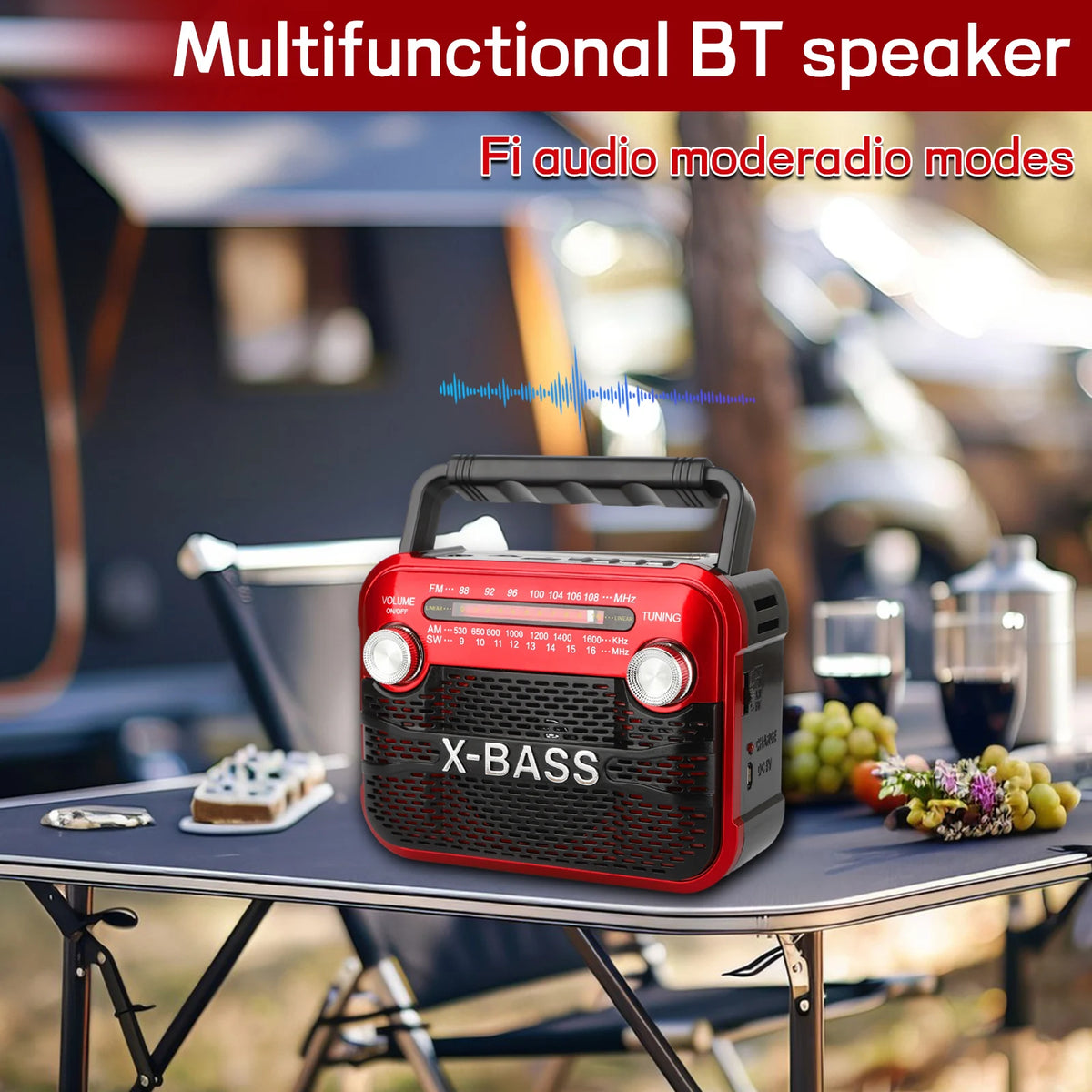 Portable Bluetooth Radio With USB, TF Card And FM AM SW