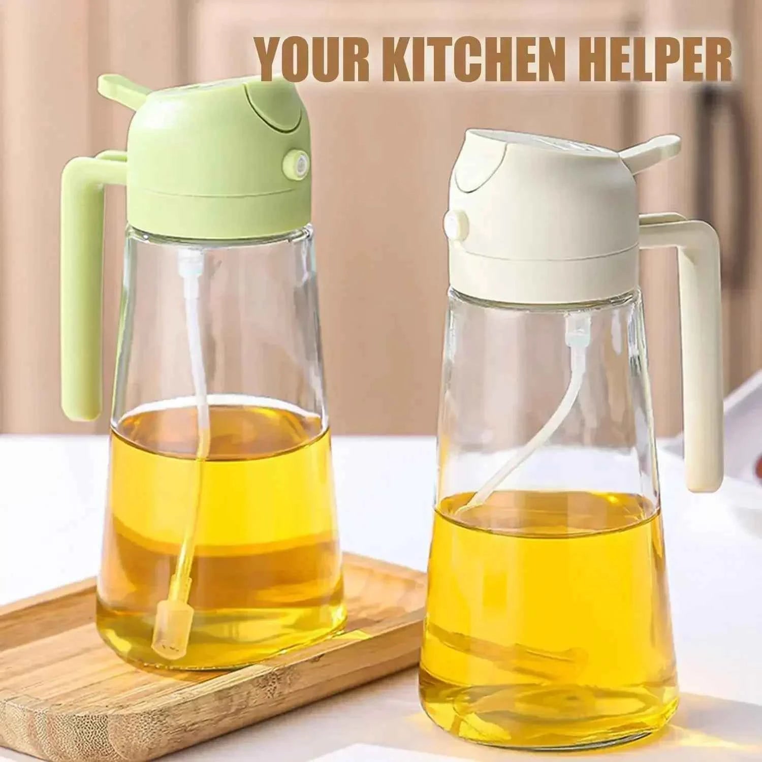 Dual Purpose Glass Oil Bottle Kitchen Spray Oil Sprayer Bottle Kitchen Oils Spray Can Leakproof Oil Spray Bottle Household