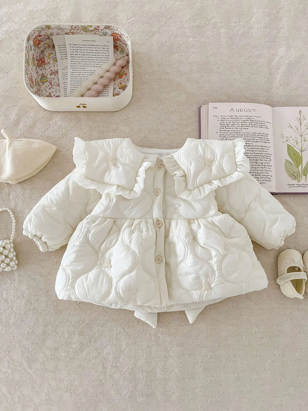Stock Clearance 90cm 7935 Baby Girls Cotton-padded Jacket Coat Winter New Plus Velvet Baby Girl's Coat Fashion Warm Outerwear