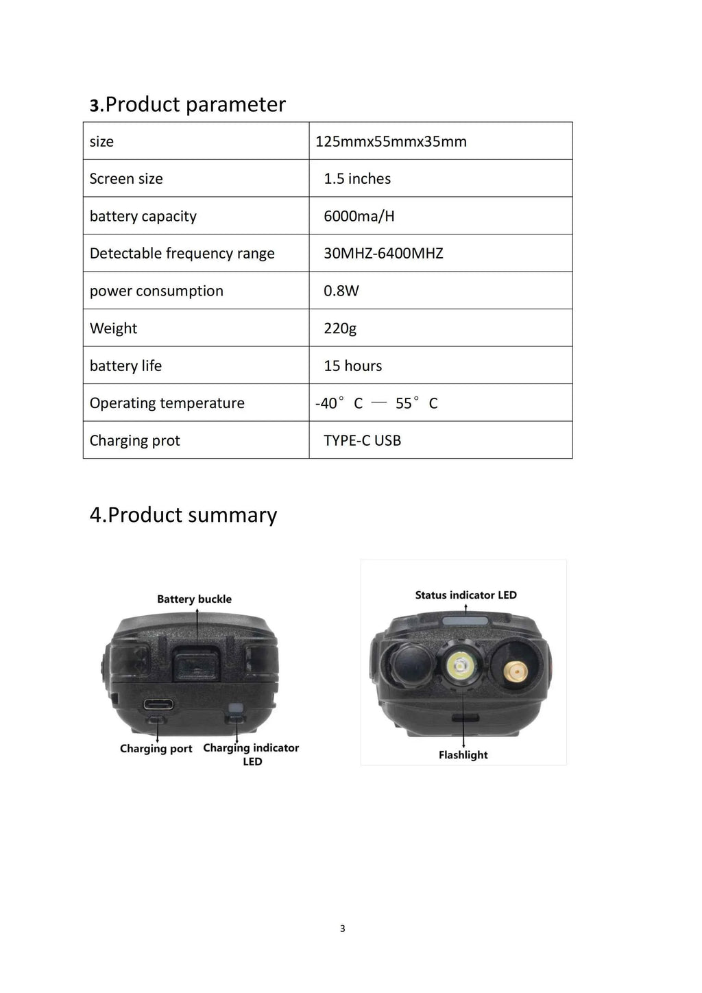 1-2km Drone Warning Equipment with 30-6400MHz Broadband Detection Supporting FPV Drone for DJI Road Communication
