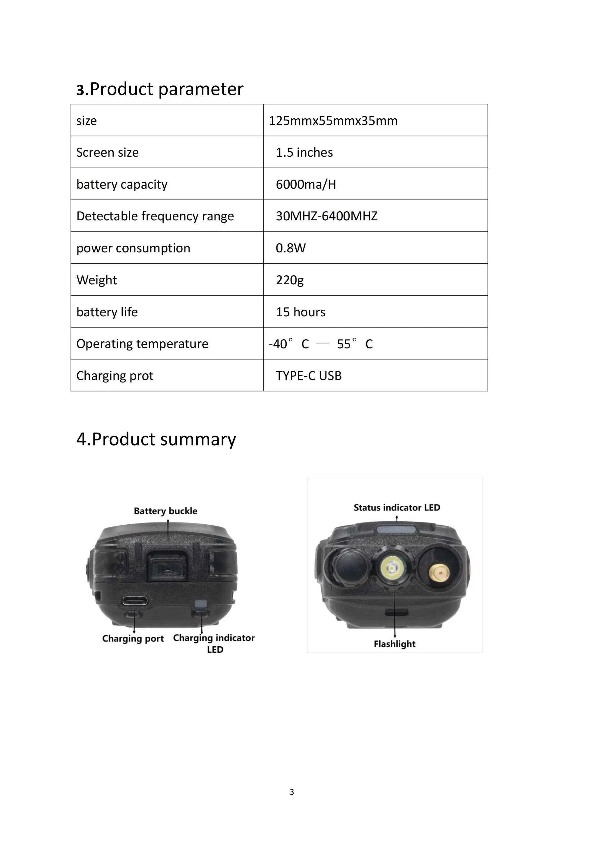 1-2km Drone Warning Equipment with 30-6400MHz Broadband Detection Supporting FPV Drone for DJI Road Communication