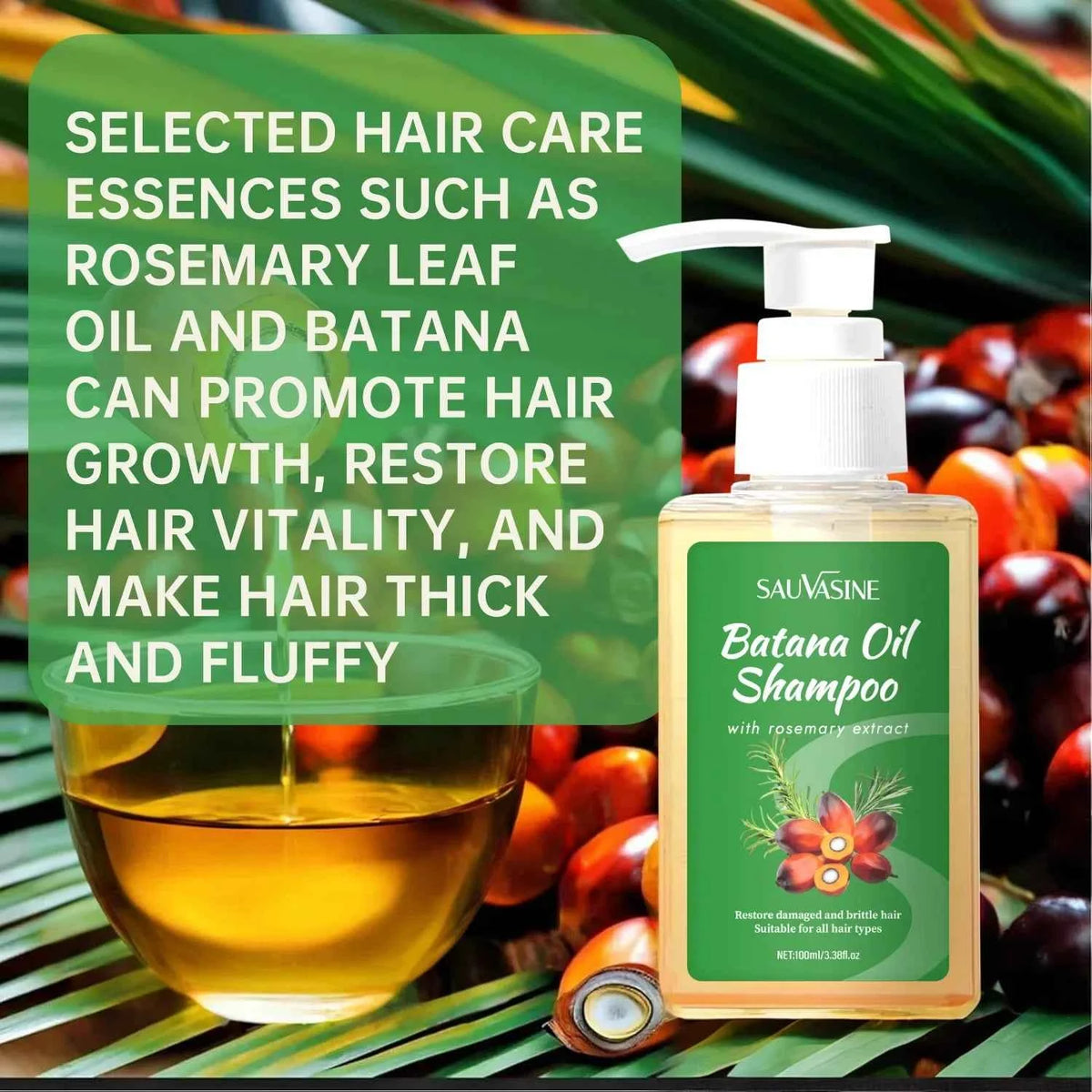 Batana Oil Shampoo With Rosemary For Scalp Care 100 ml
