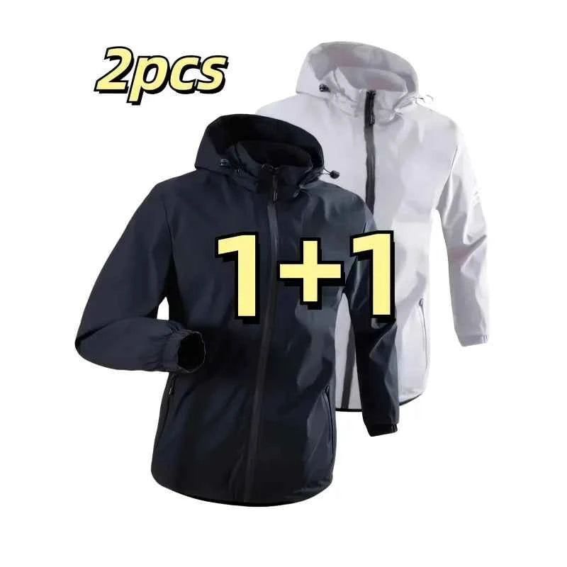 Windproof detachable hooded jacket Korean style trendy loose fashion casual men's jacket