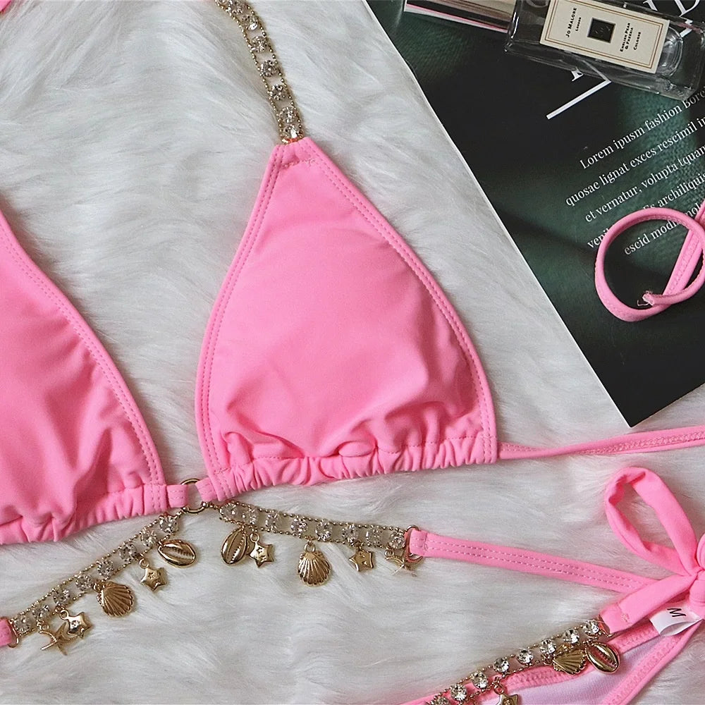 Sexy Bikinis 2026 Women's Solid Color Swimwear Female Swimsuit Swim Wear Bathing Suit Brazilian Bikini Set Beachwear Pool Bather