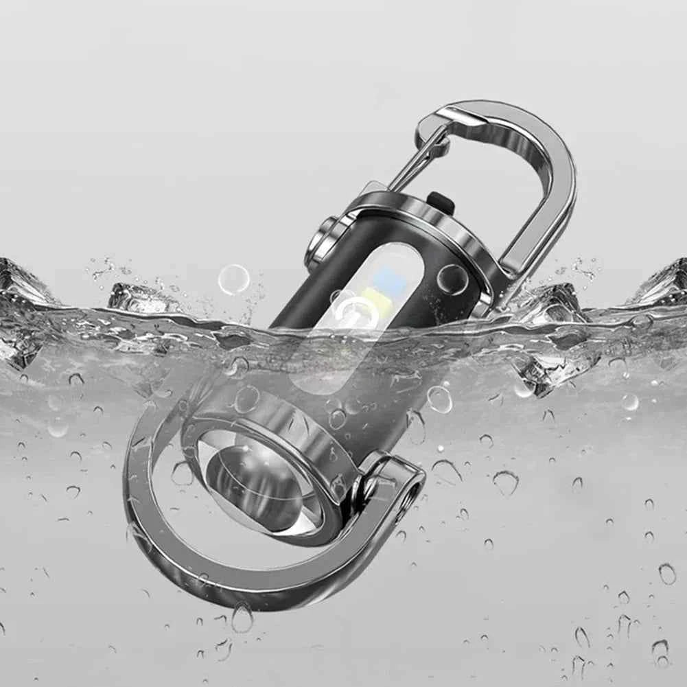 COB LED Keychain Flashlight Multifunctional Pocket Flashlight USB Rechargeable Portable Keychain Torch for Camping Hiking