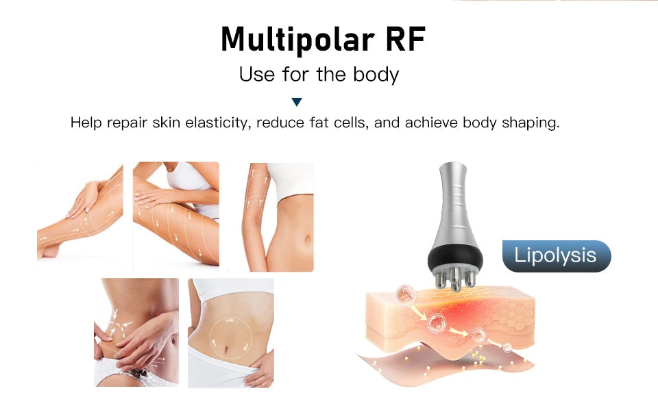 3IN1 40K Ultrasound Radiofrequency Beauty Device Massage for Shaping Tighten the Skin Burn Fat Anti-aging Whitening Beauty Tools